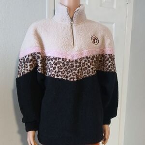 Cream and Pink Bomber Jacket with Trendy Color Blocking
